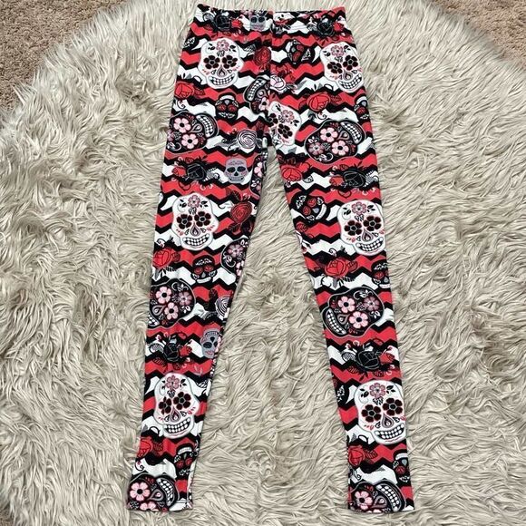 Skulls calavera day of the dead leggings - Picture 1 of 3